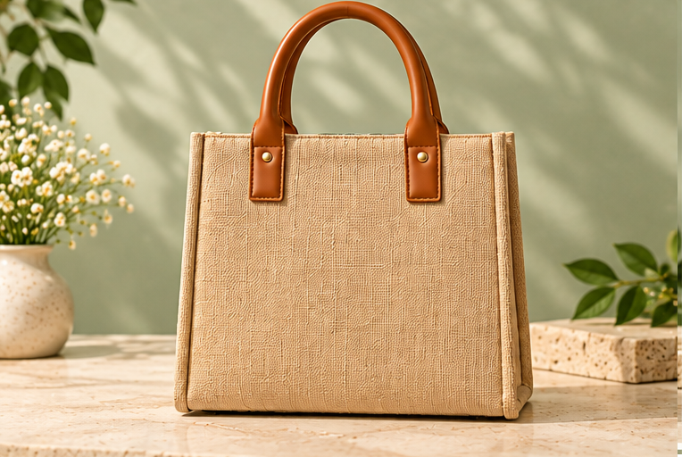 embroidered jute tote - Image 4